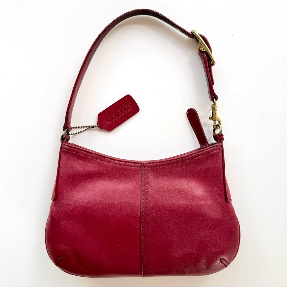 Vintage Y2K Coach Legacy West Demi Shoulder Bag 9295 Red Glovetanned Leather